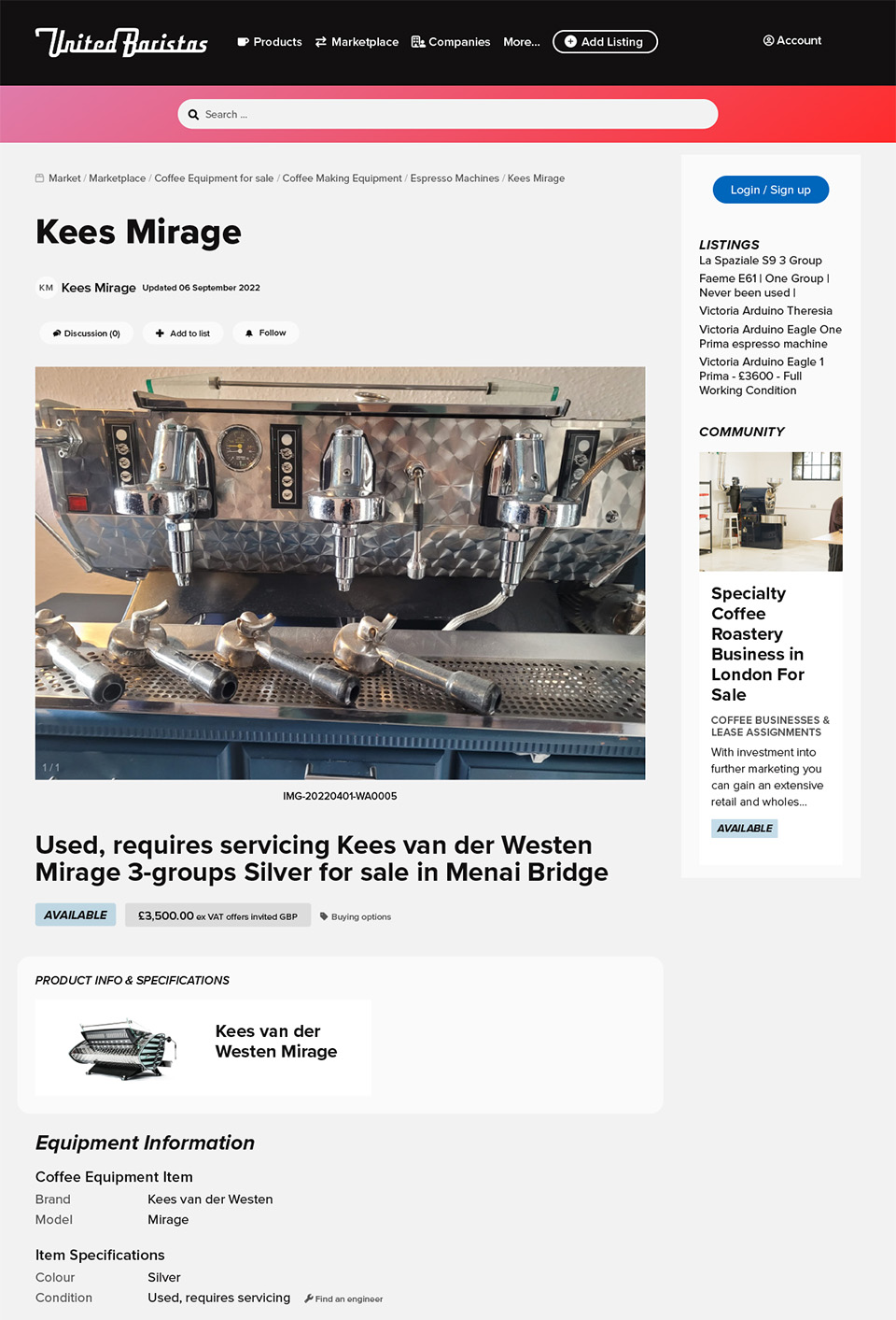 UBM Equipment Condition Engineer Links