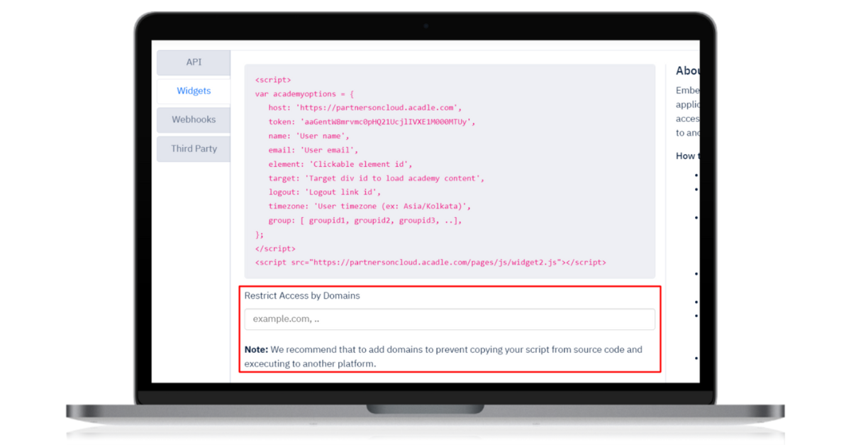 Widgets - Security Enhancements