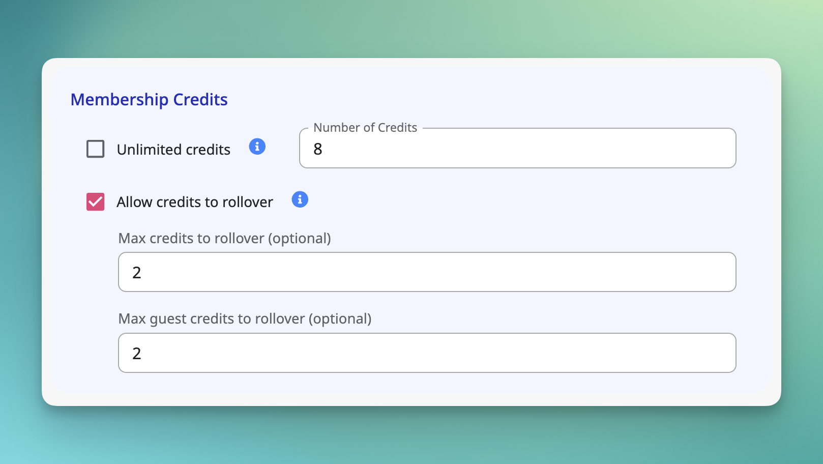 Roll Over Membership Credits