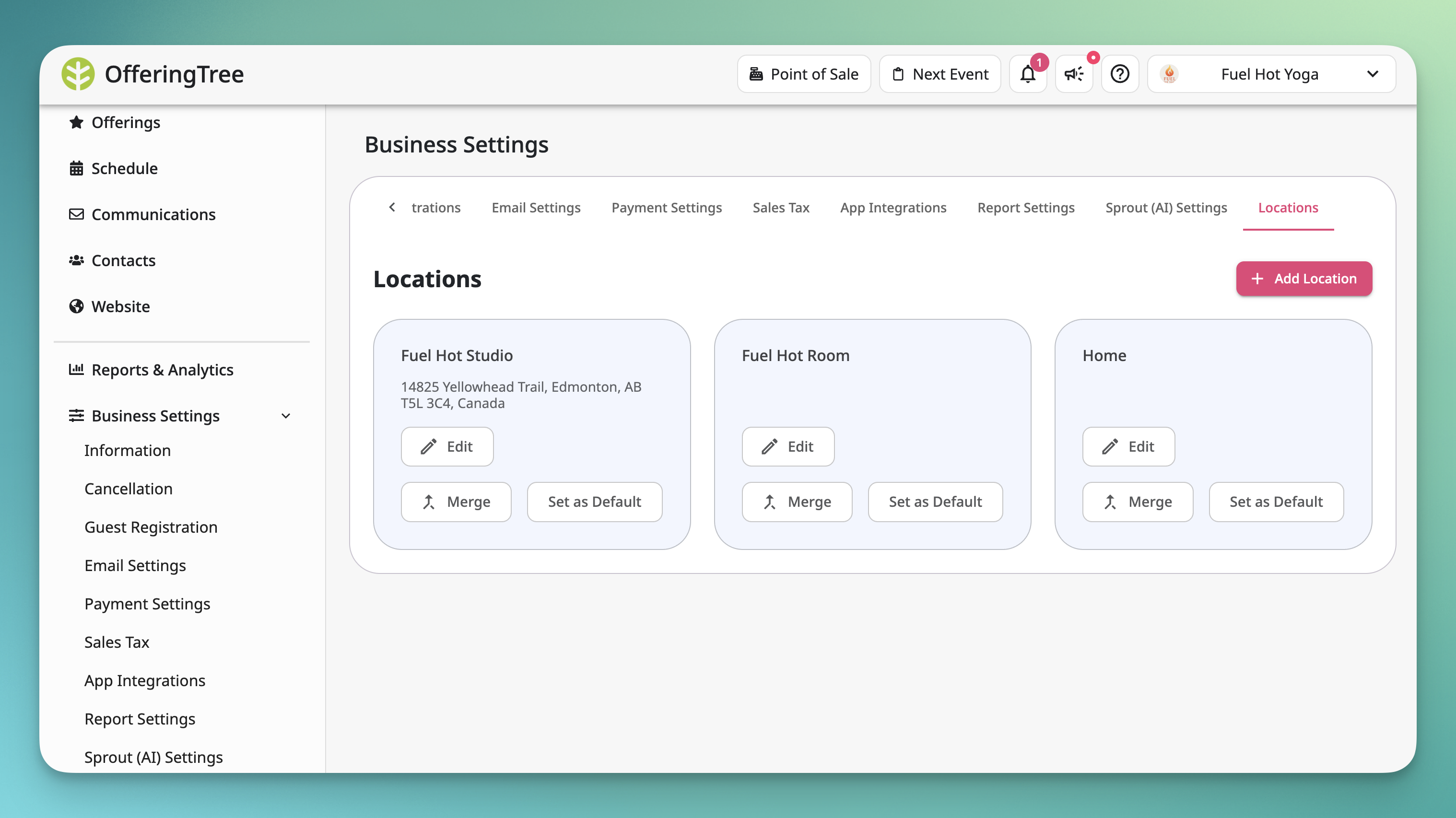 Locations in Business Setting