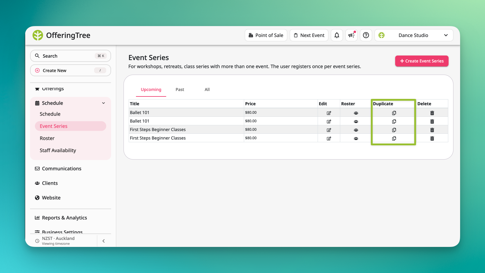 Duplicate Event Series