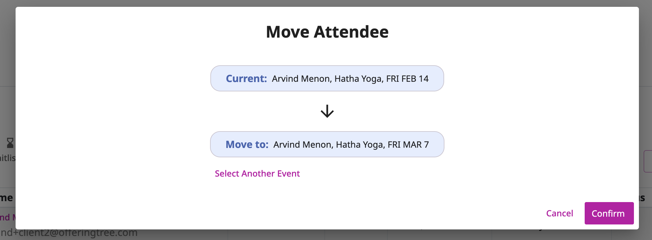 Move attendee