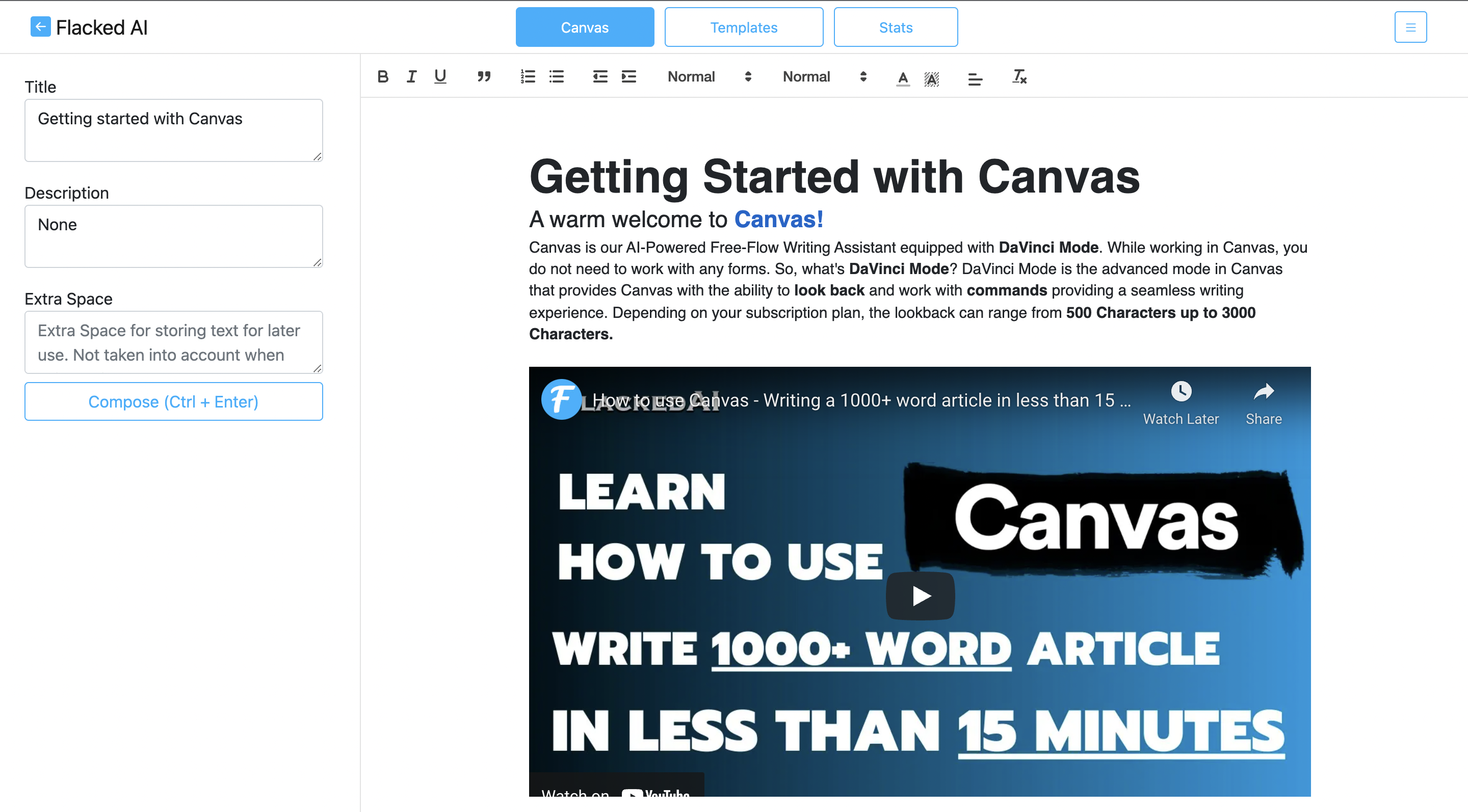 Canvas Screen