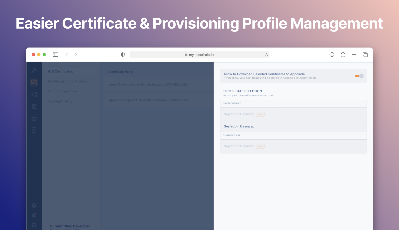 Announcement - Certificate Mgmt
